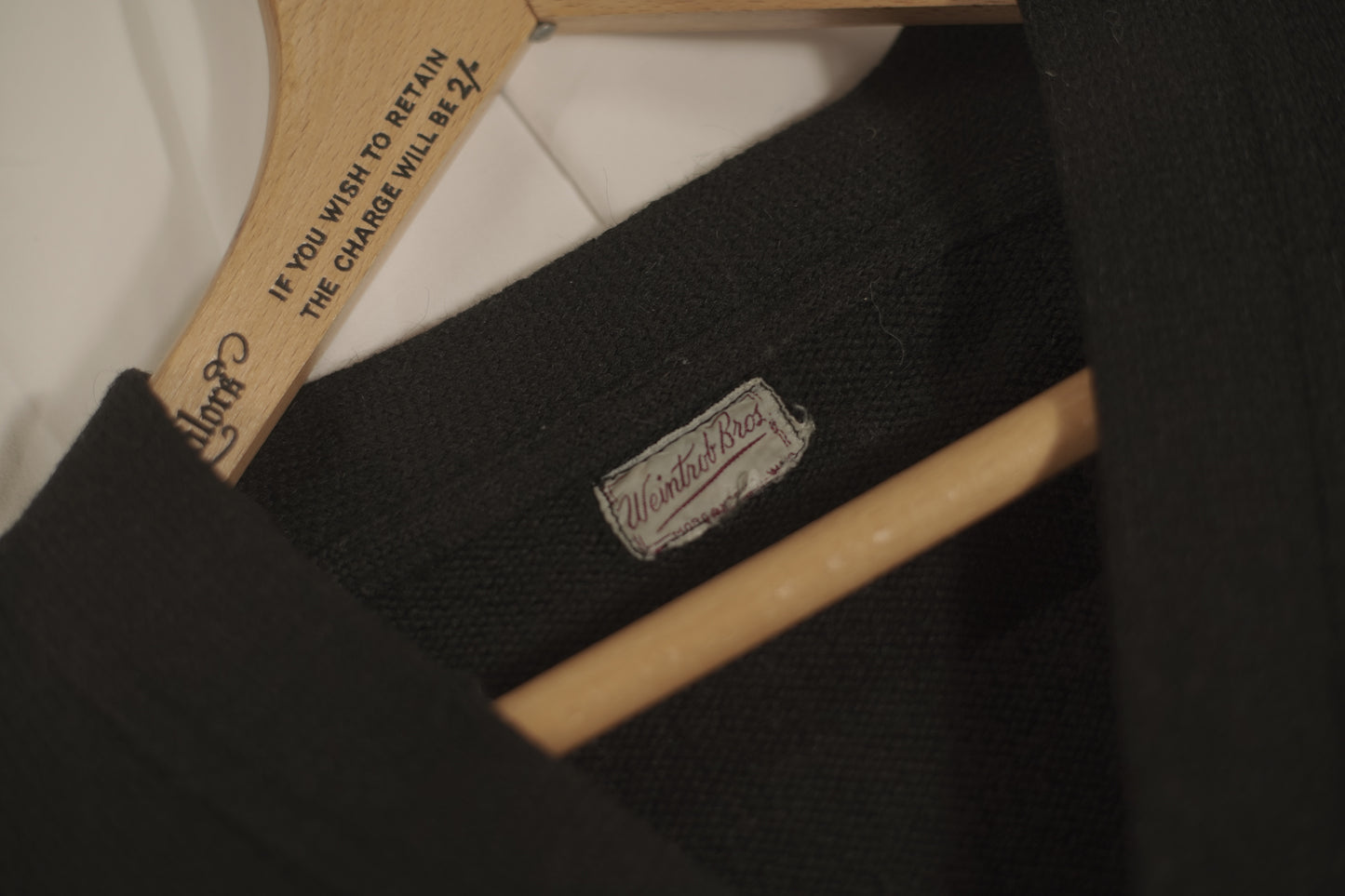 German 1930s Black Woolen Distressed Cardigan