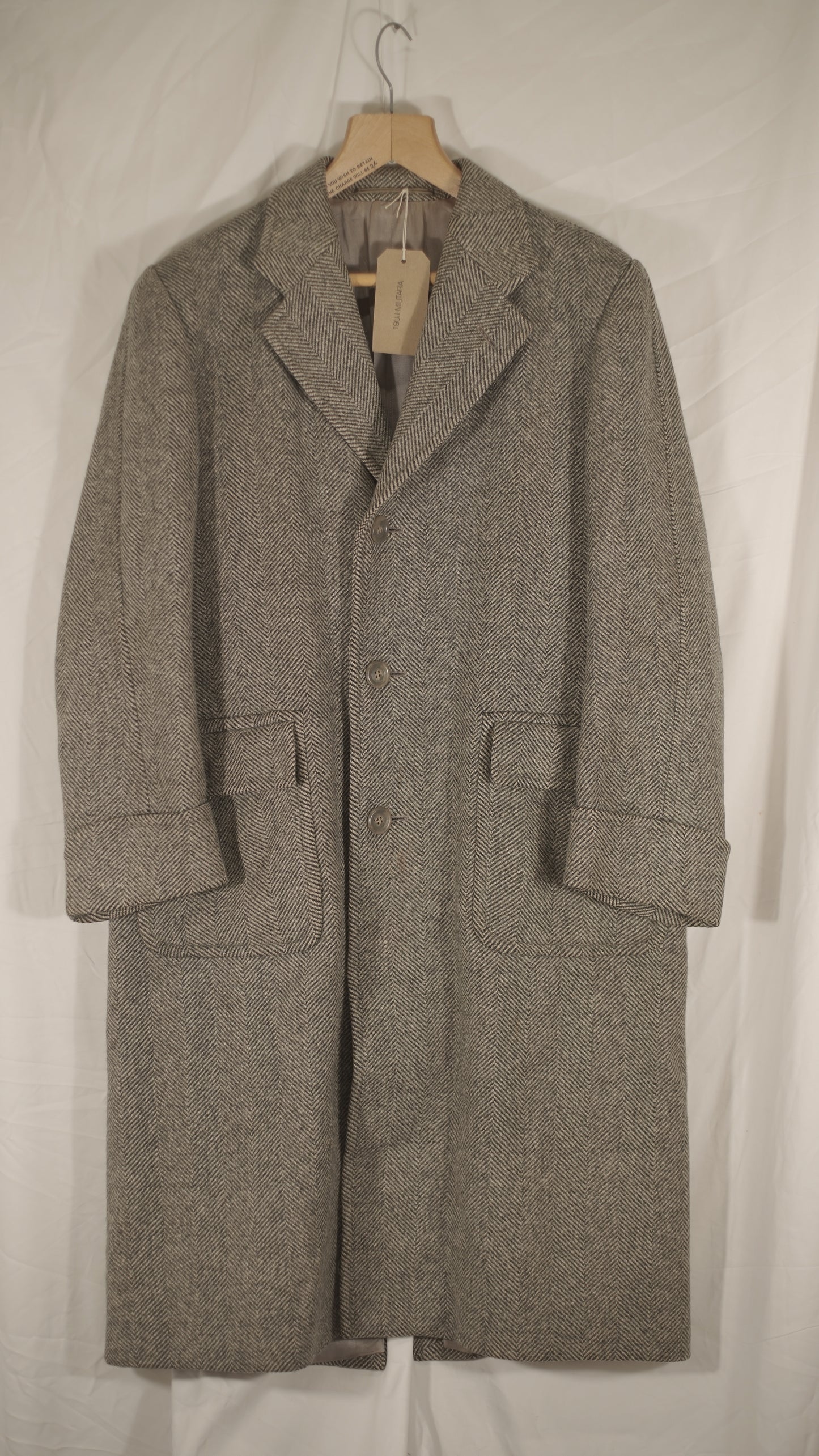 German 1930s 1940s Herringbone Overcoat