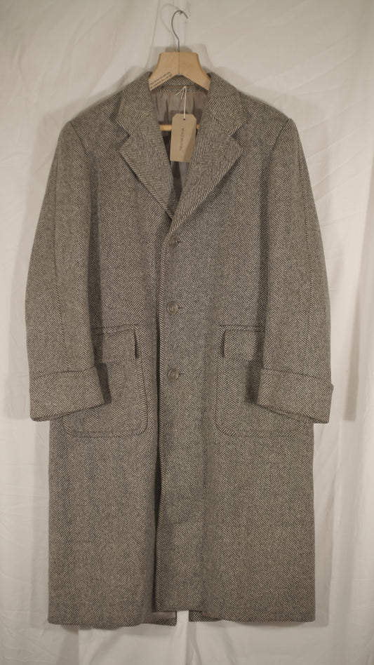 German 1930s 1940s Herringbone Overcoat