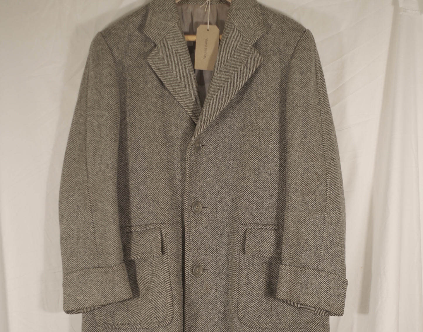 German 1930s 1940s Herringbone Overcoat