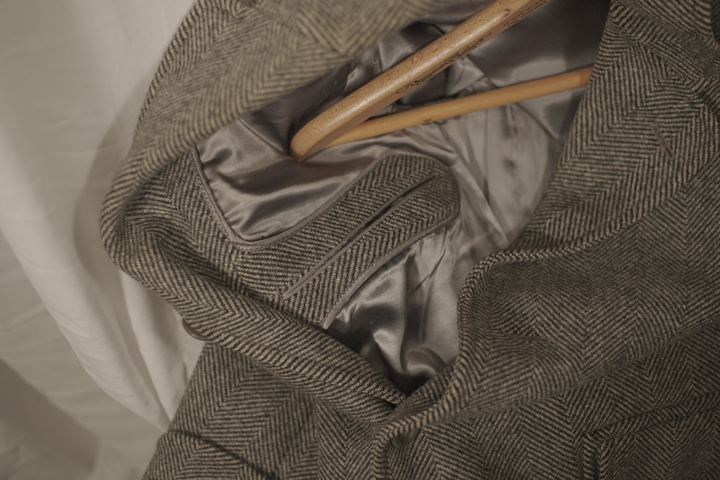 German 1930s 1940s Herringbone Overcoat