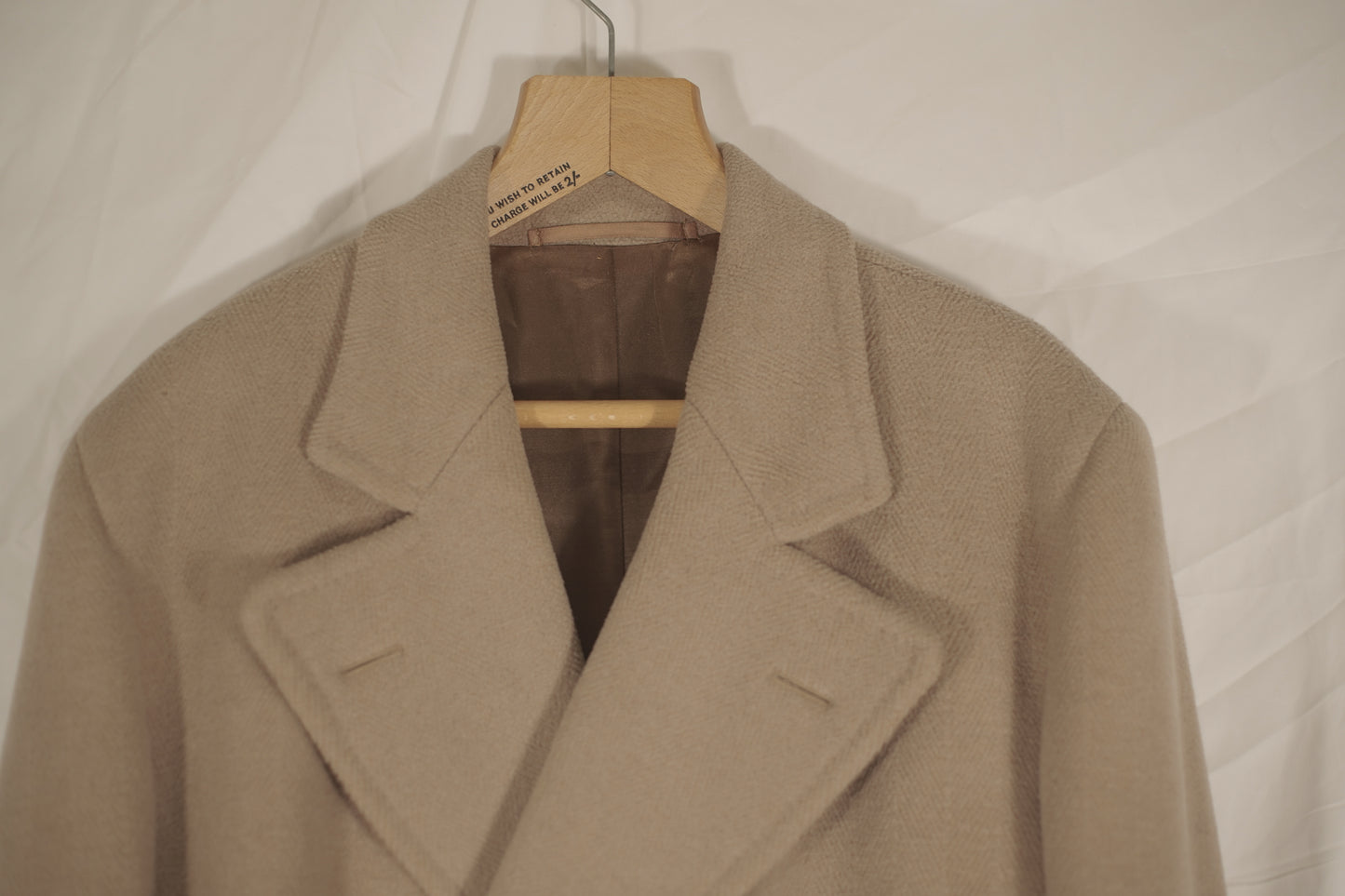 British 1930s 1930s Peak Lapel Patch Pocket Herringbone Overcoat