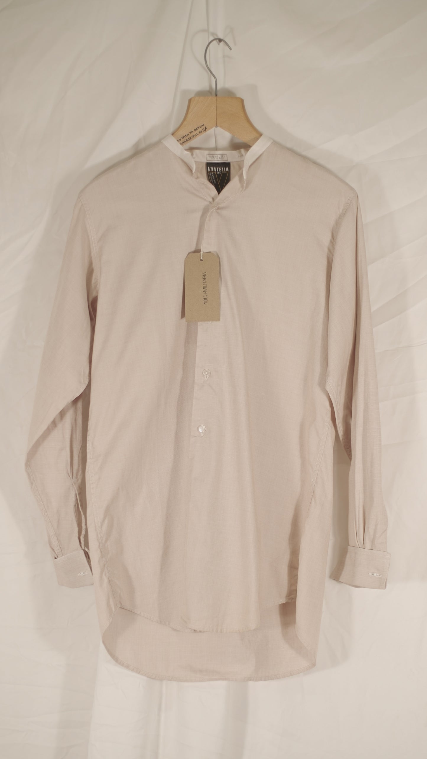 British 1940s Collarless Shiry By Vantella By Van Heusen