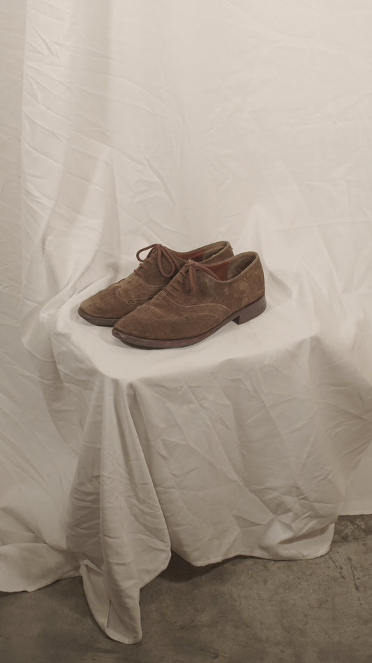 British 1940s Suede Oxford Shoes UK8