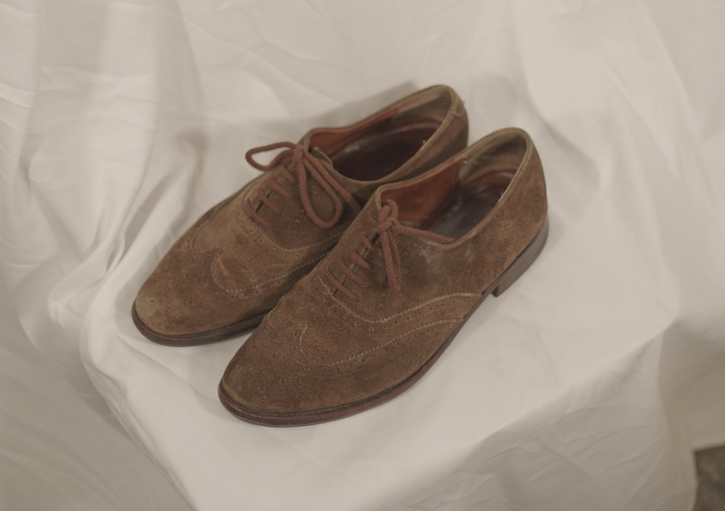 British 1940s Suede Oxford Shoes UK8