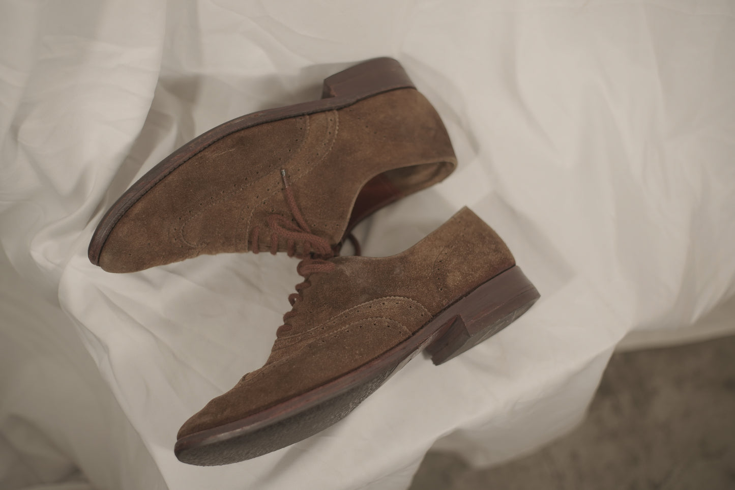 British 1940s Suede Oxford Shoes UK8