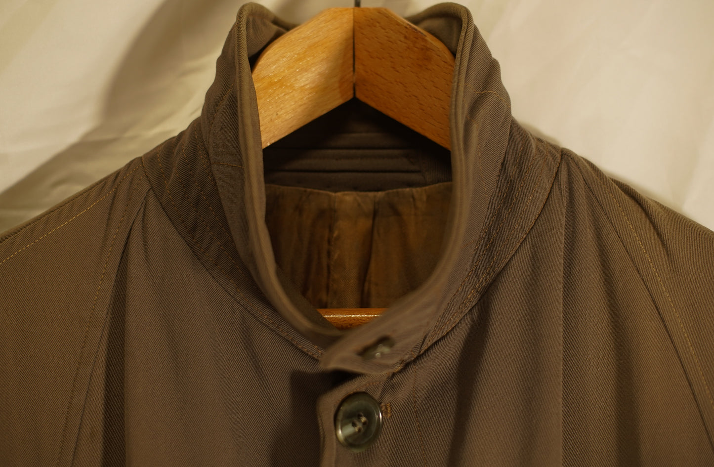 British 1930s 1940s Raglan Sleeve Gabardine Rain Coat