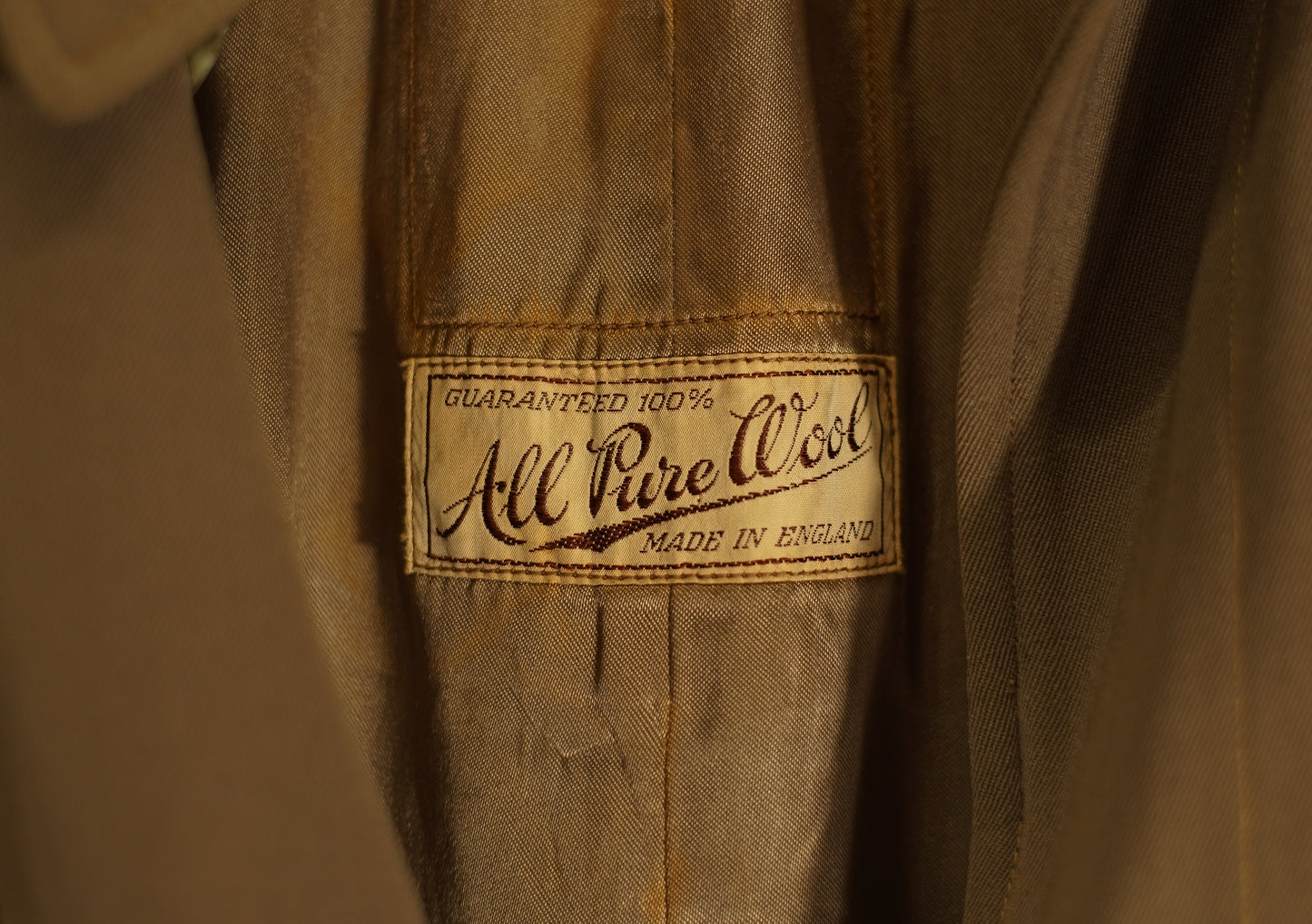 British 1930s 1940s Raglan Sleeve Gabardine Rain Coat