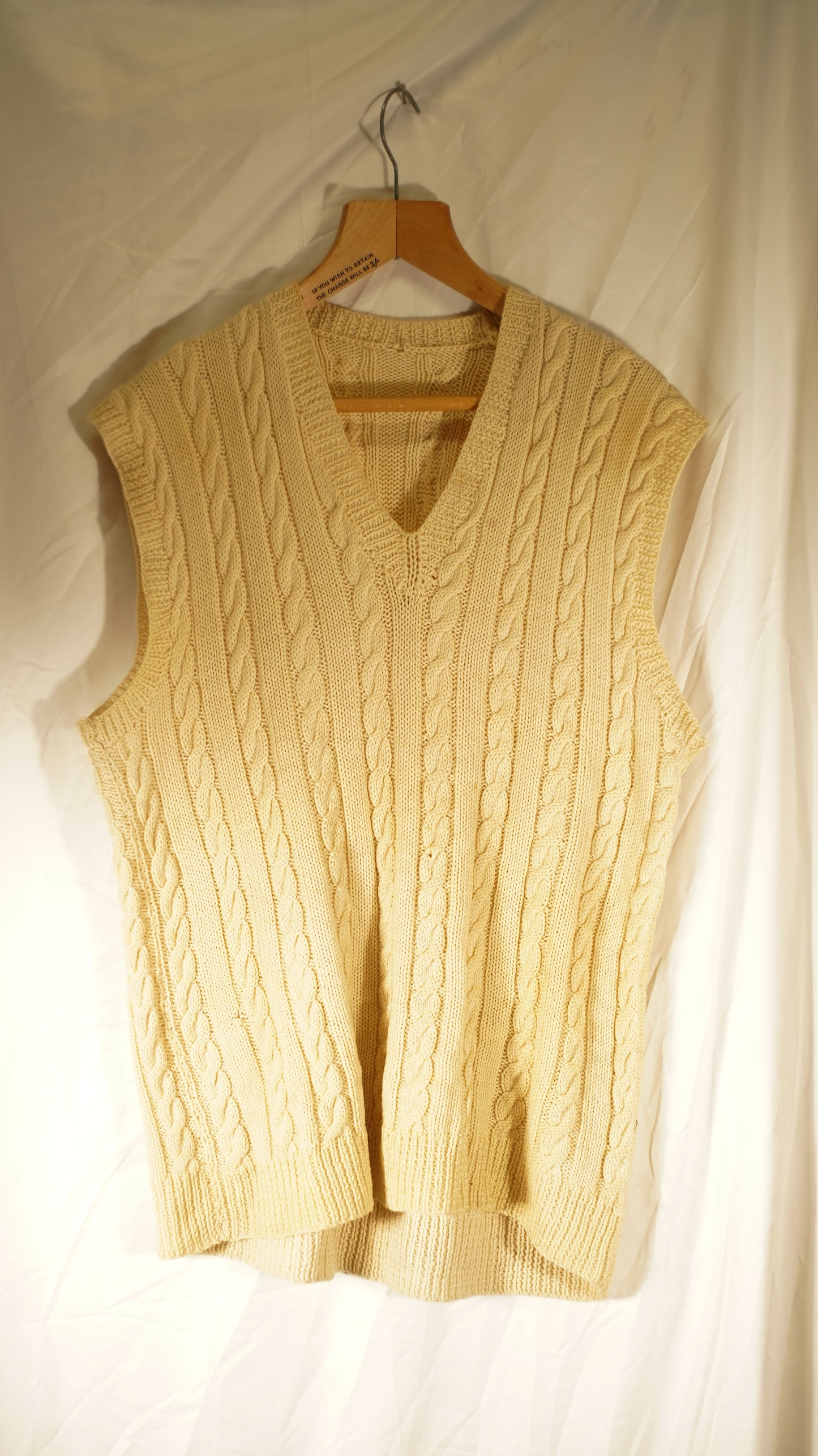 British 1970s Does 1940s Hand Knitted Woolen Slipover