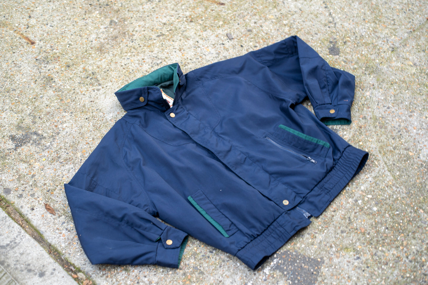 British 1980s Cropped Packaway Hood Technical Jacket