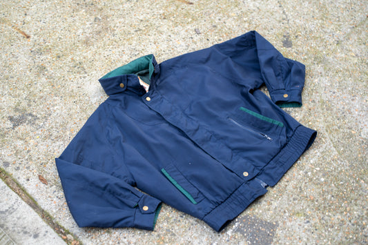 British 1980s Cropped Packaway Hood Technical Jacket