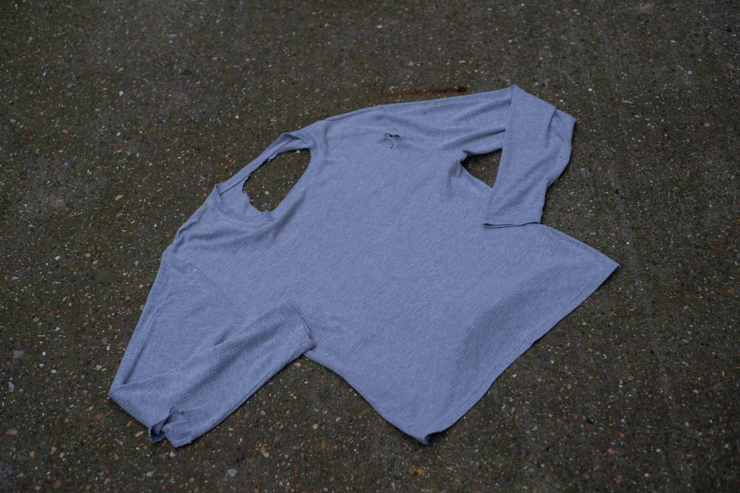 Grey Thrashed Thermal T Shirt