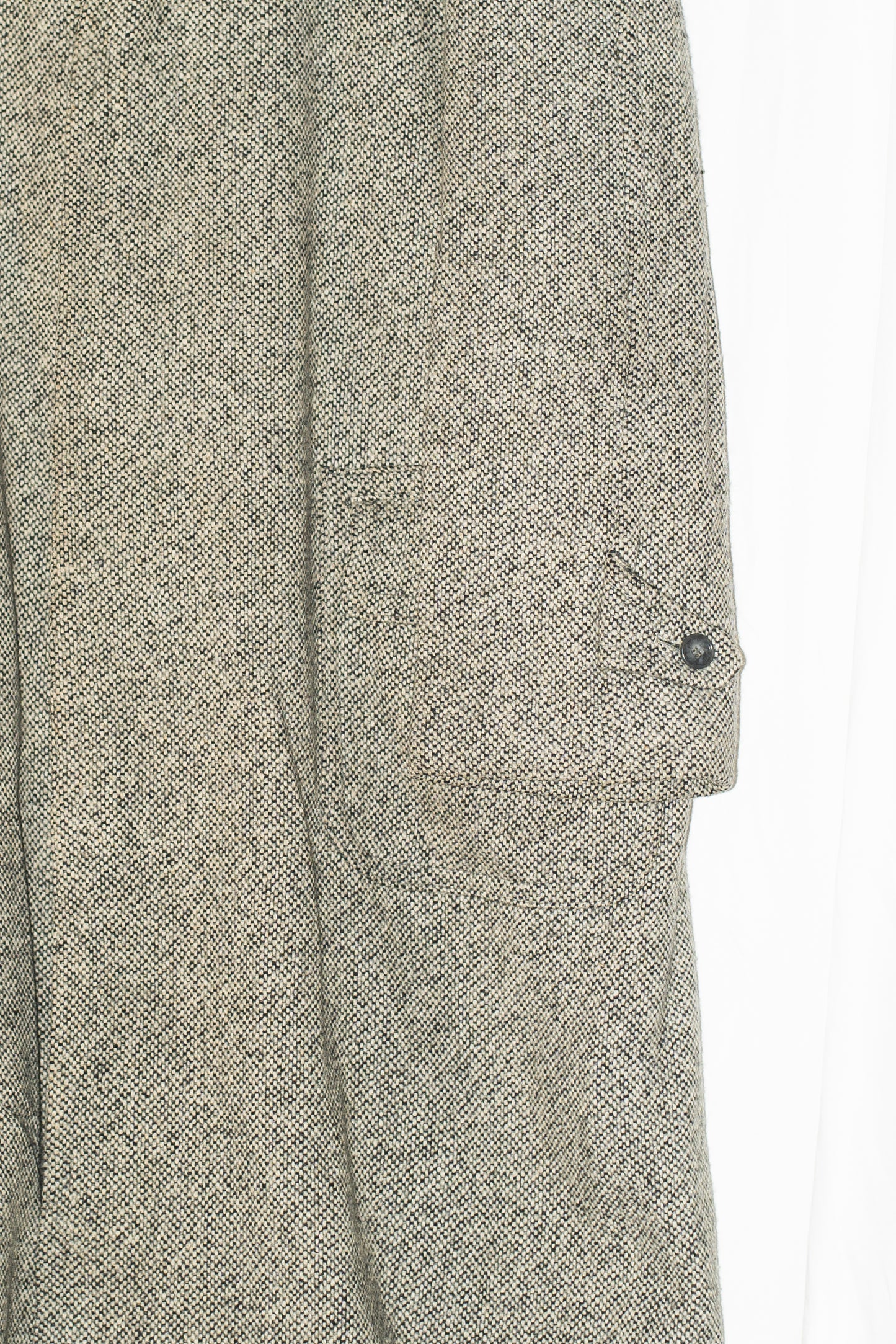European 1940s 1950s Dot Weave Tweed Overcoat