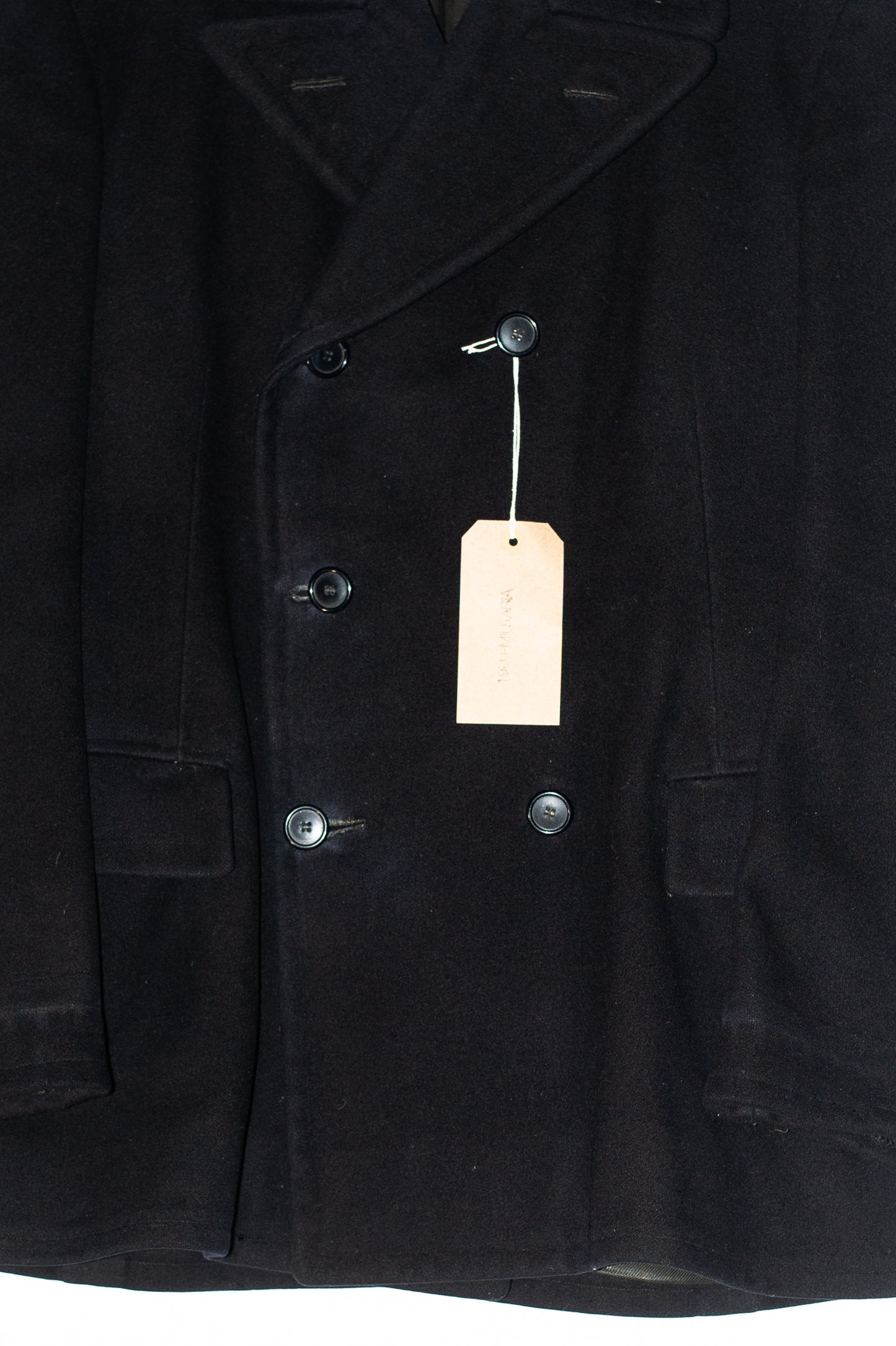 French 1930s Belt Back Navy Wool Caban Coat
