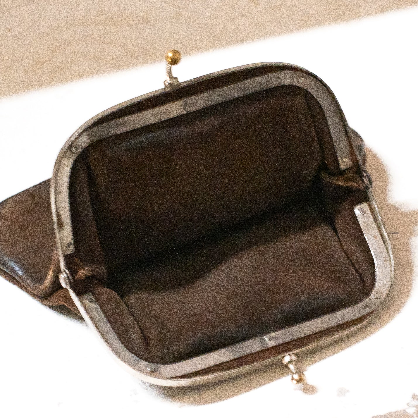 Antique Leather Coin Purse With Beautiful Patina