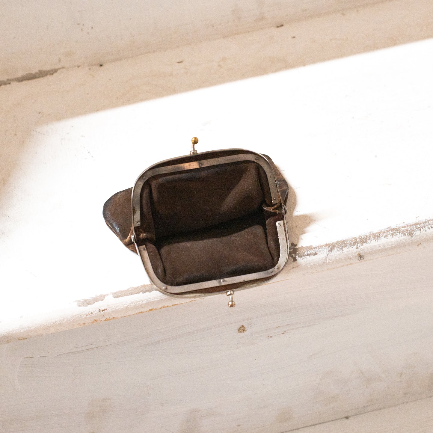 Antique Leather Coin Purse With Beautiful Patina