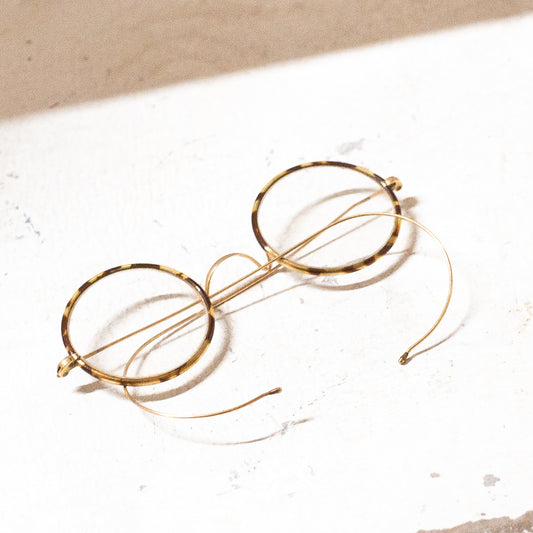 Gents Victorian Brass Wire Frame Spectacles