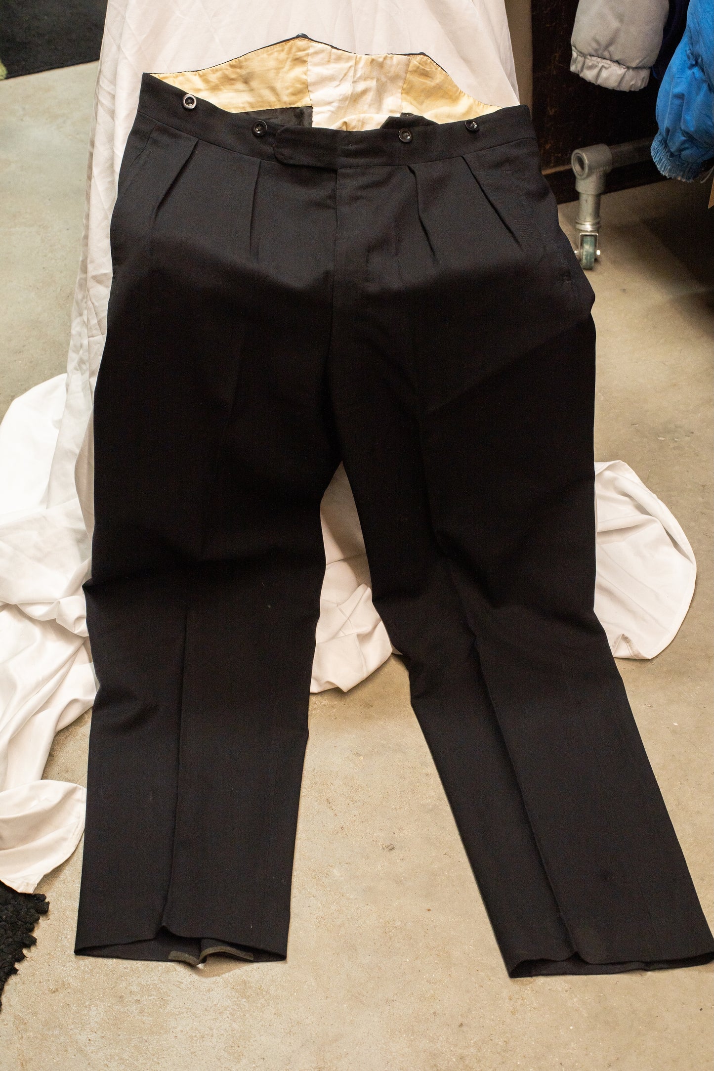 1930s Fishtail Spring Weight Suit Trousers