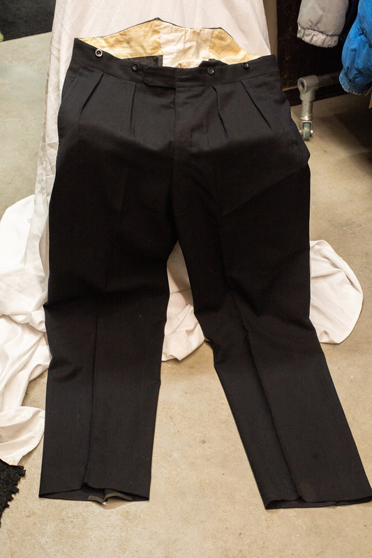 1930s Fishtail Spring Weight Suit Trousers