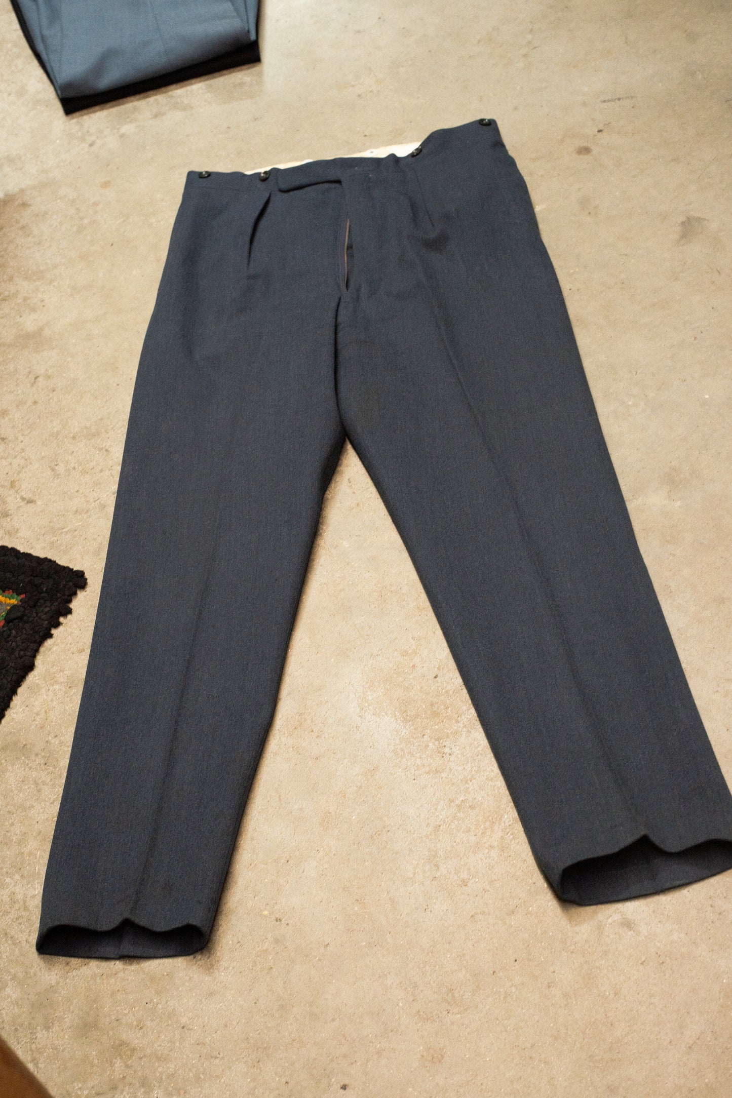 1960s Moss Bros Dated 1960 Tailor Made RAF Barathea Wool Trousers