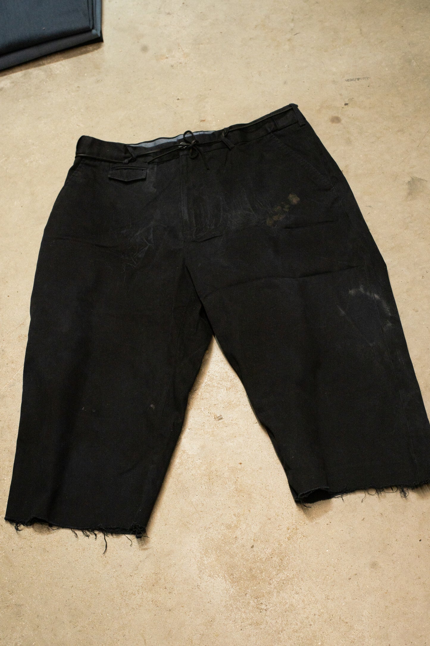 Overdyed Cut Off Thrashed Costume Trousers