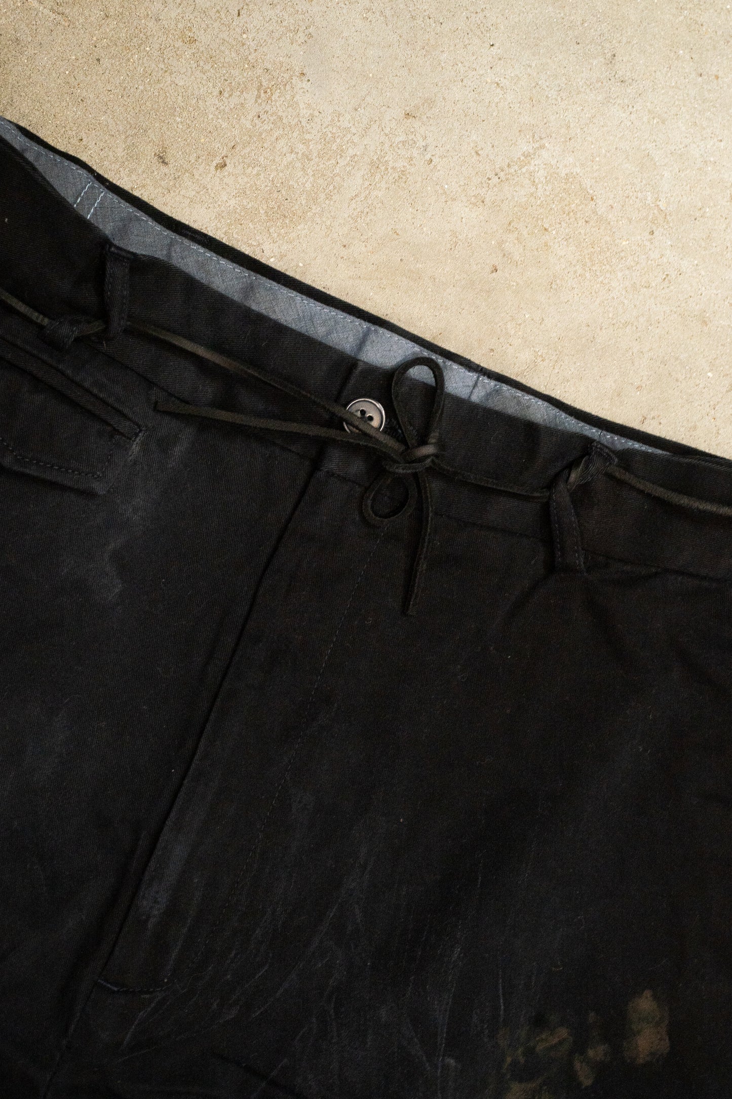 Overdyed Cut Off Thrashed Costume Trousers