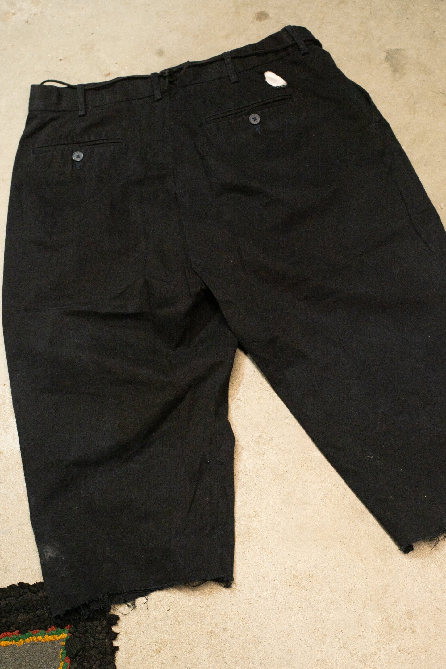 Overdyed Cut Off Thrashed Costume Trousers