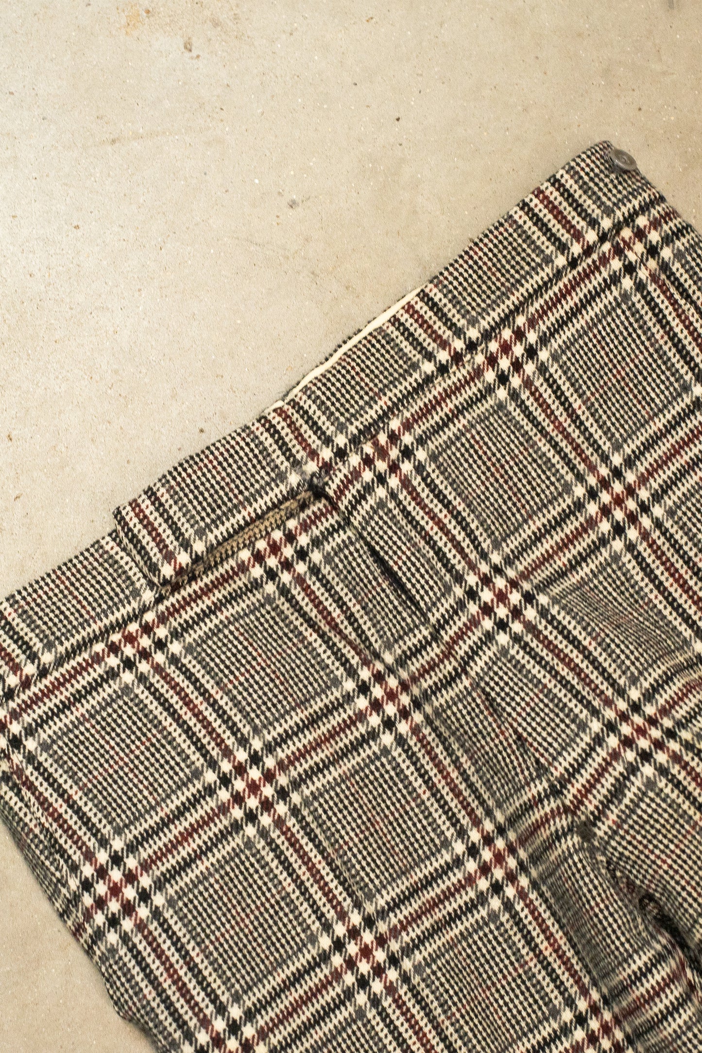 1970s Flared Checked Trousers