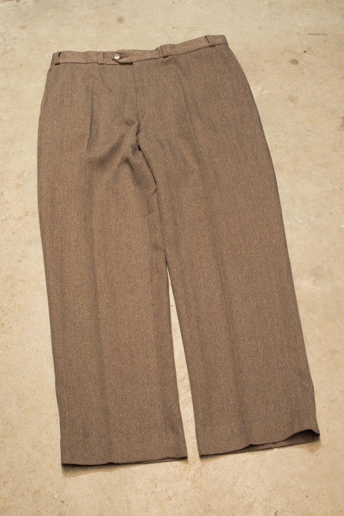 1940s Style Herringbone 1980s Trousers