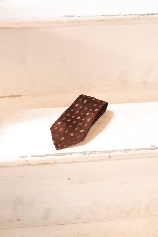 American 1940s Geometric Brown Tie