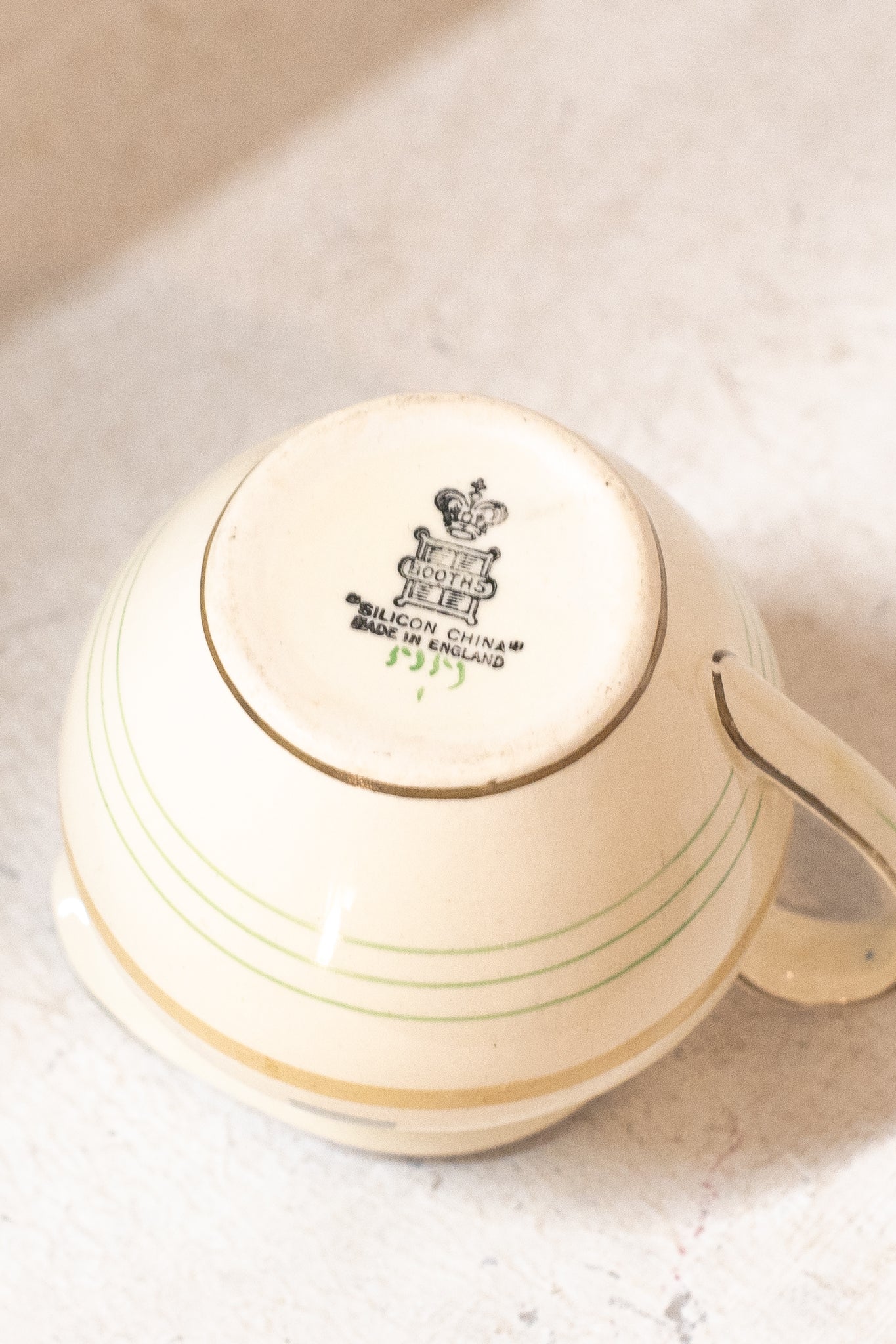 British 1930s Art Deco Milk Tea Set Jug By Booths LTD