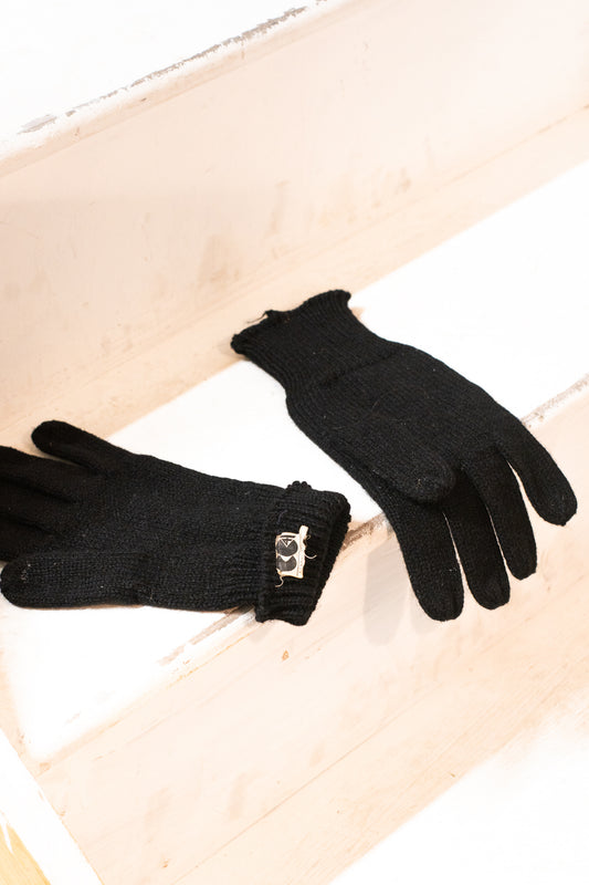 British CC41 Labelled Woolen Black Gloves
