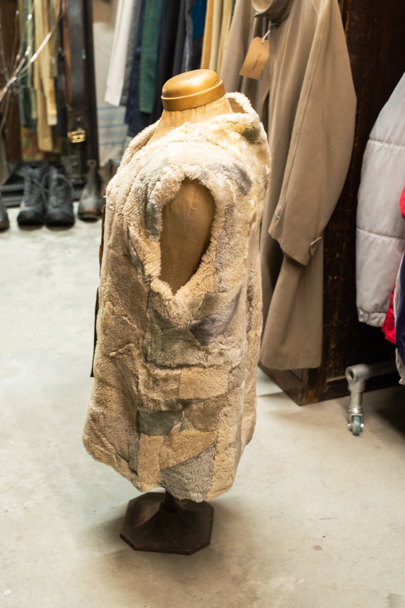 1960s Fur Patchwork Hippie Vest