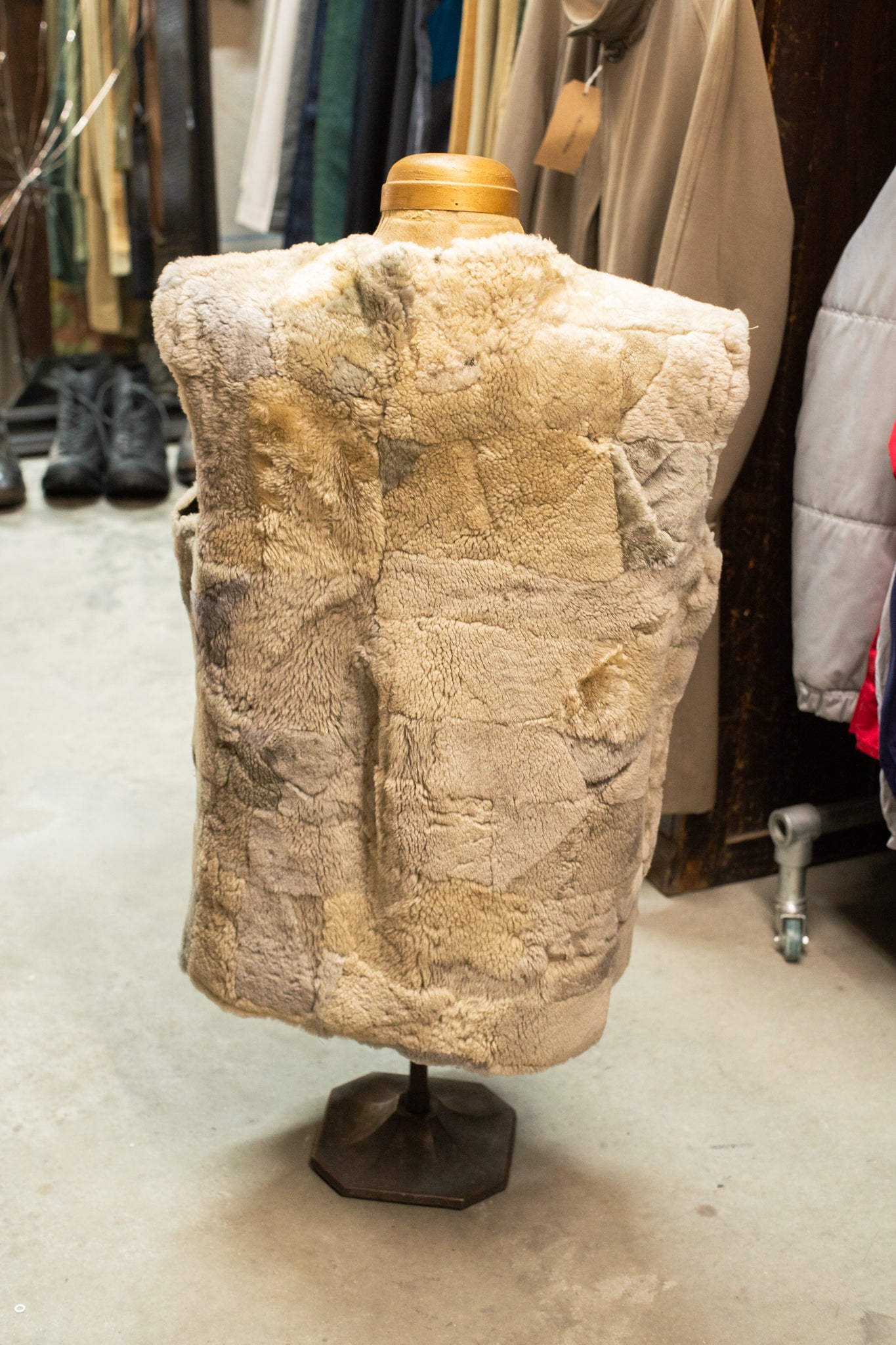 1960s Fur Patchwork Hippie Vest