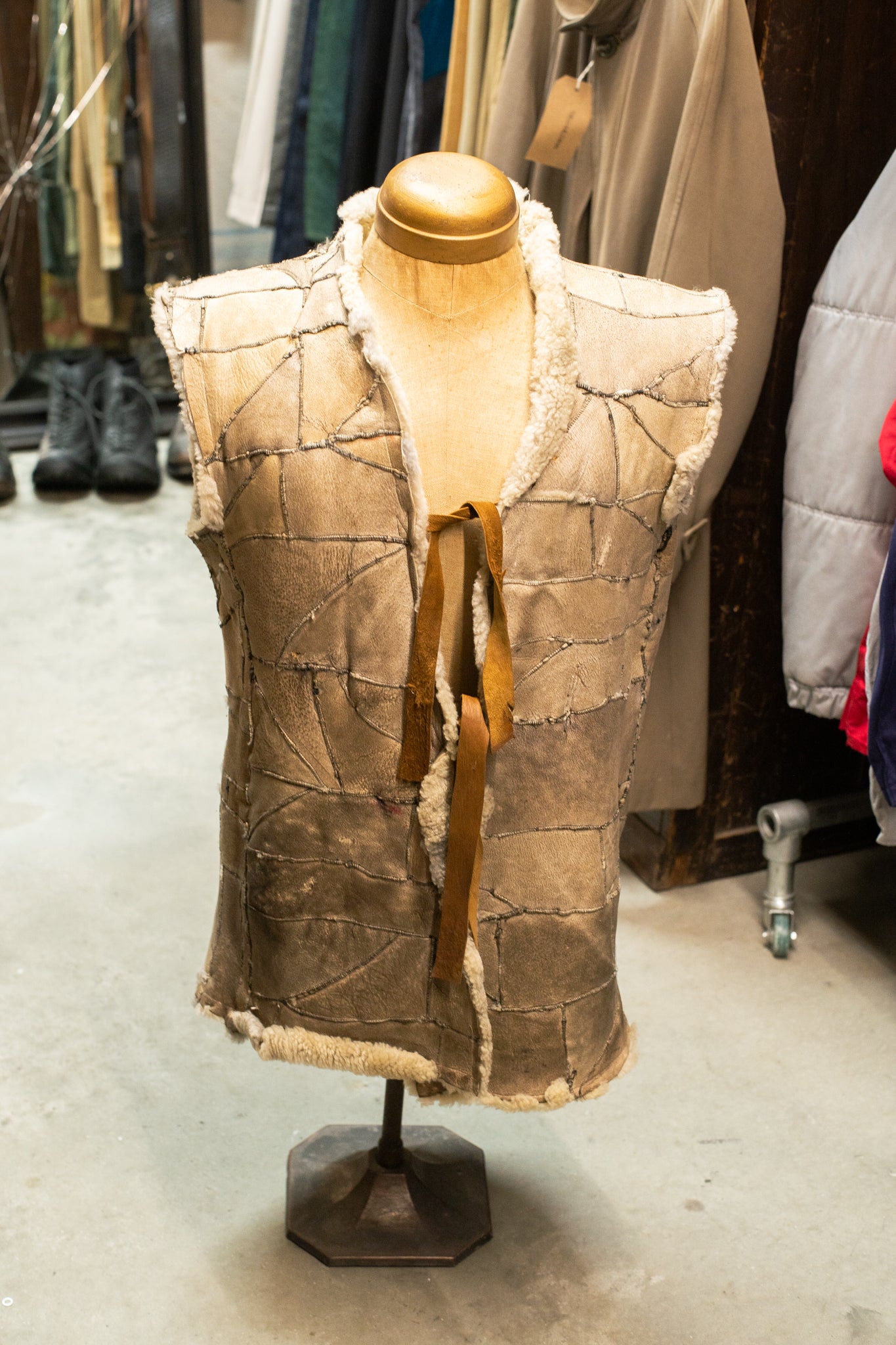 1960s Fur Patchwork Hippie Vest