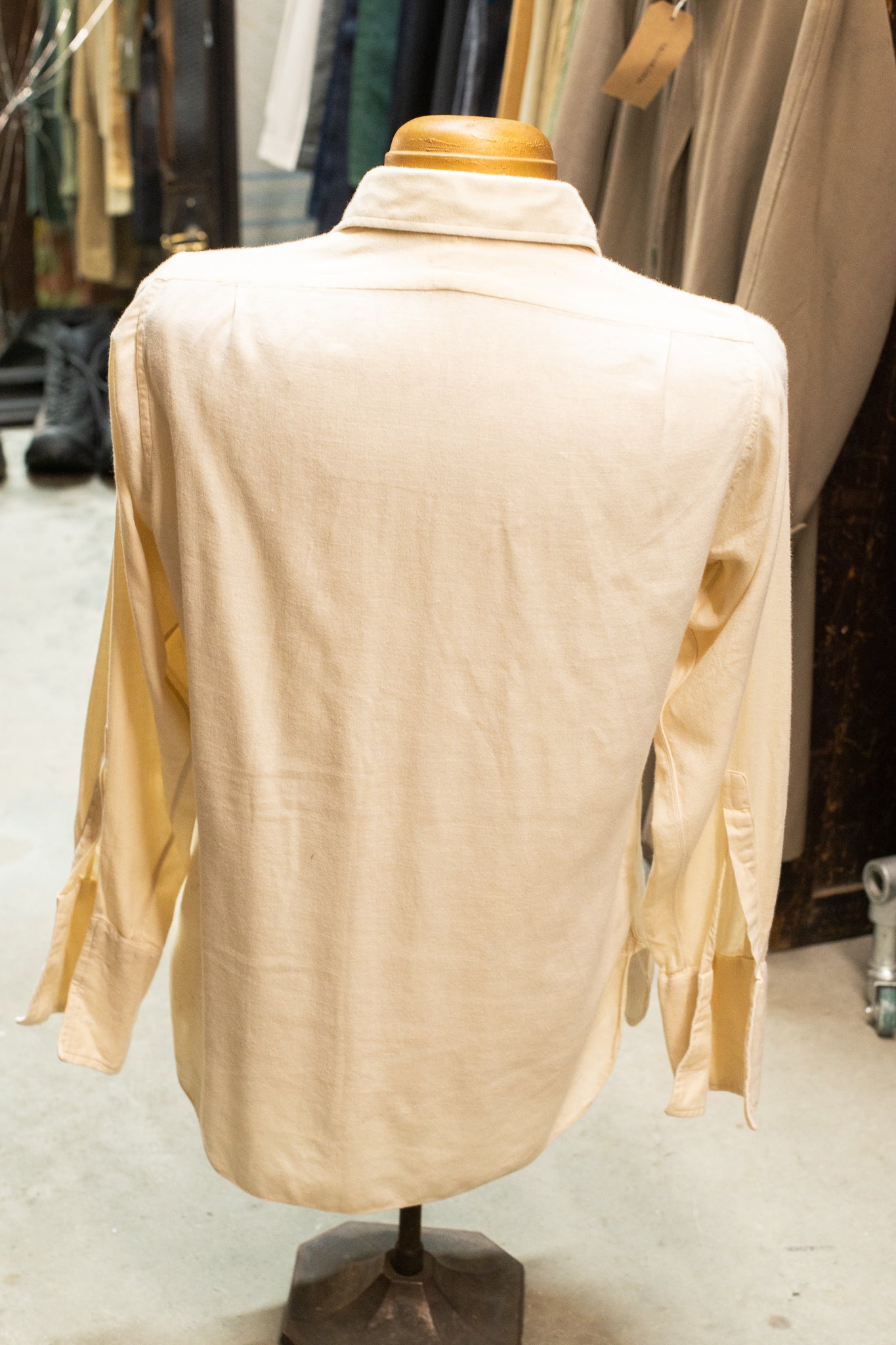 British 1940s Cream Flannel Wool Shirt By Christeys London