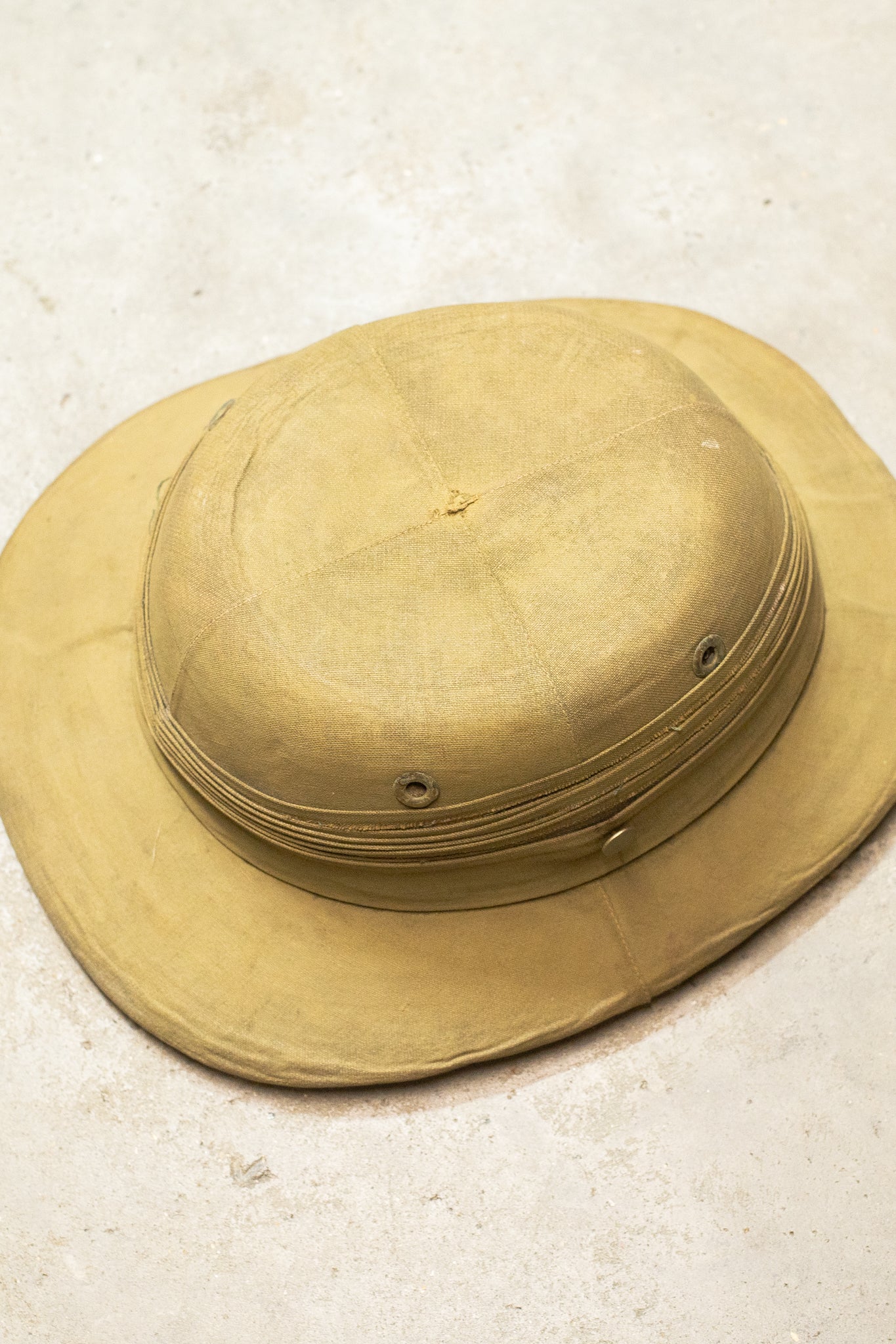1890s-1900s Tropical Pith Helmet In Beautiful Faded Green