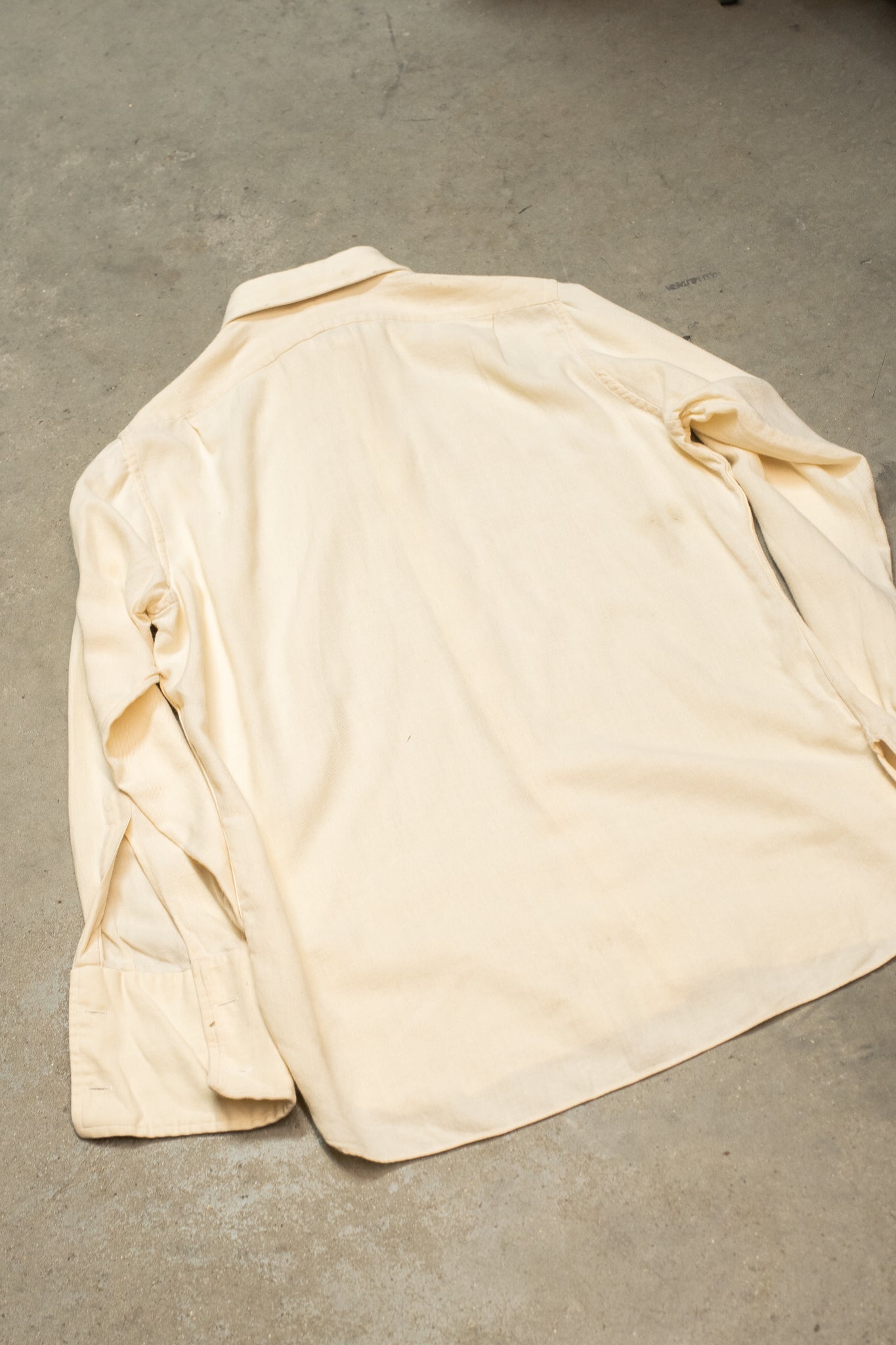 British 1940s Cream Flannel Wool Shirt By Christeys London