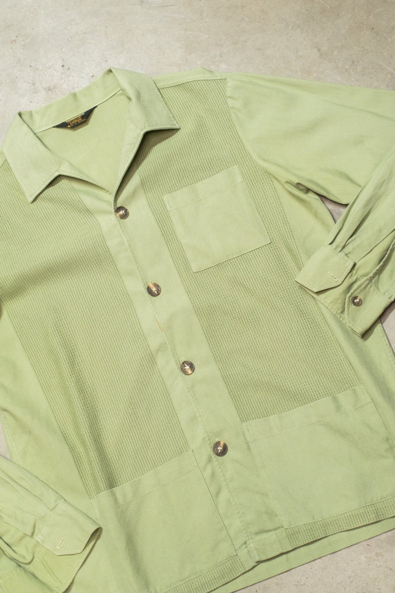 1970s Made In UK St Michael Aertex Button Up Shacket