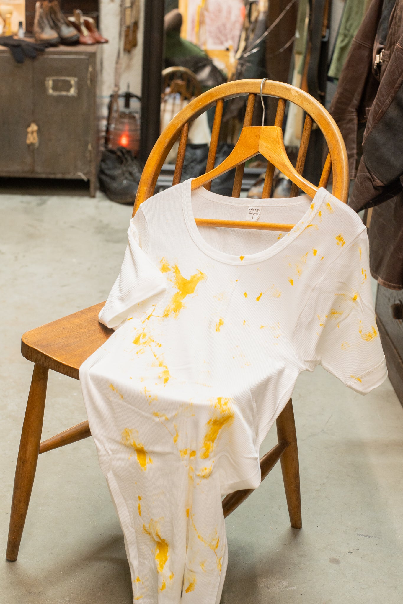 Screen Splatter Ribbed 1980s Army Tee