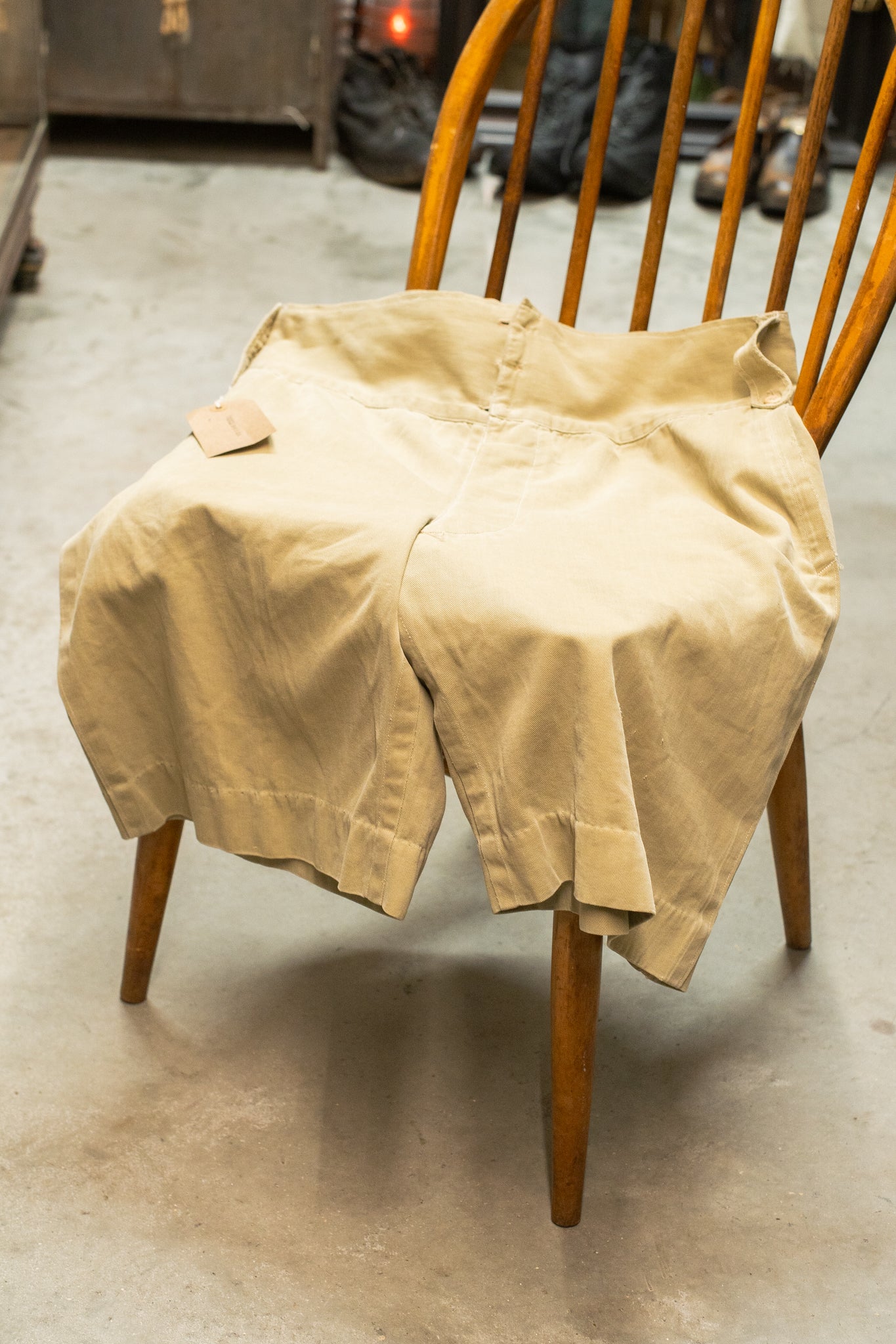 British WW2 1940s Belt Back Khaki Drill Shorts
