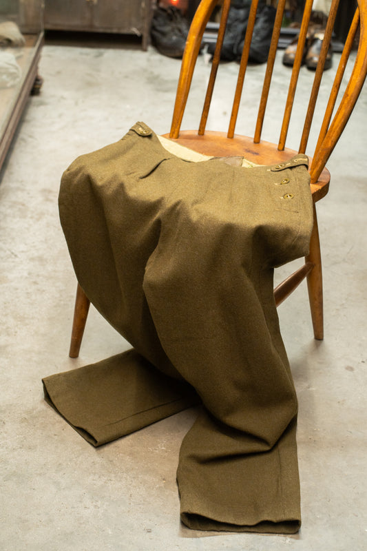 Dated 19 British Army Serge Wool Trousers