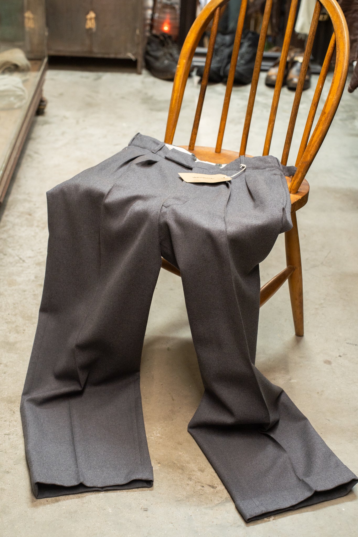 Dated 1956 Deadstock Demob Grey Flannel Trousers