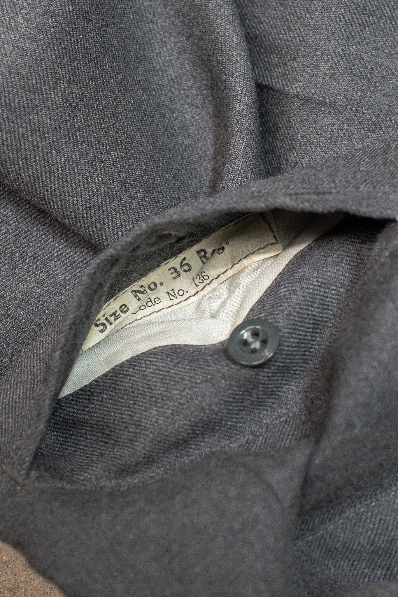 Dated 1956 Deadstock Demob Grey Flannel Trousers