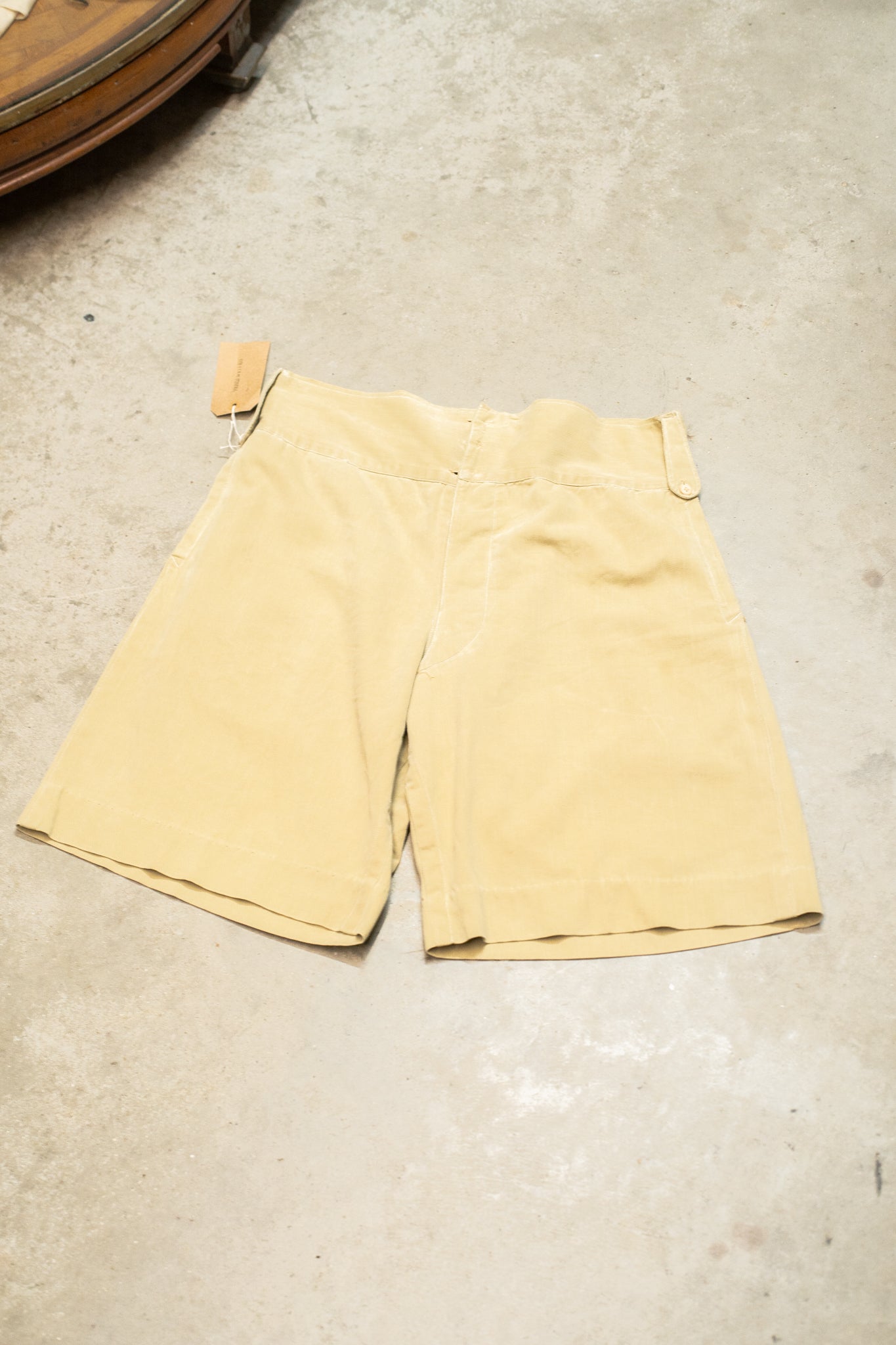 British WW2 1940s Belt Back Khaki Drill Shorts