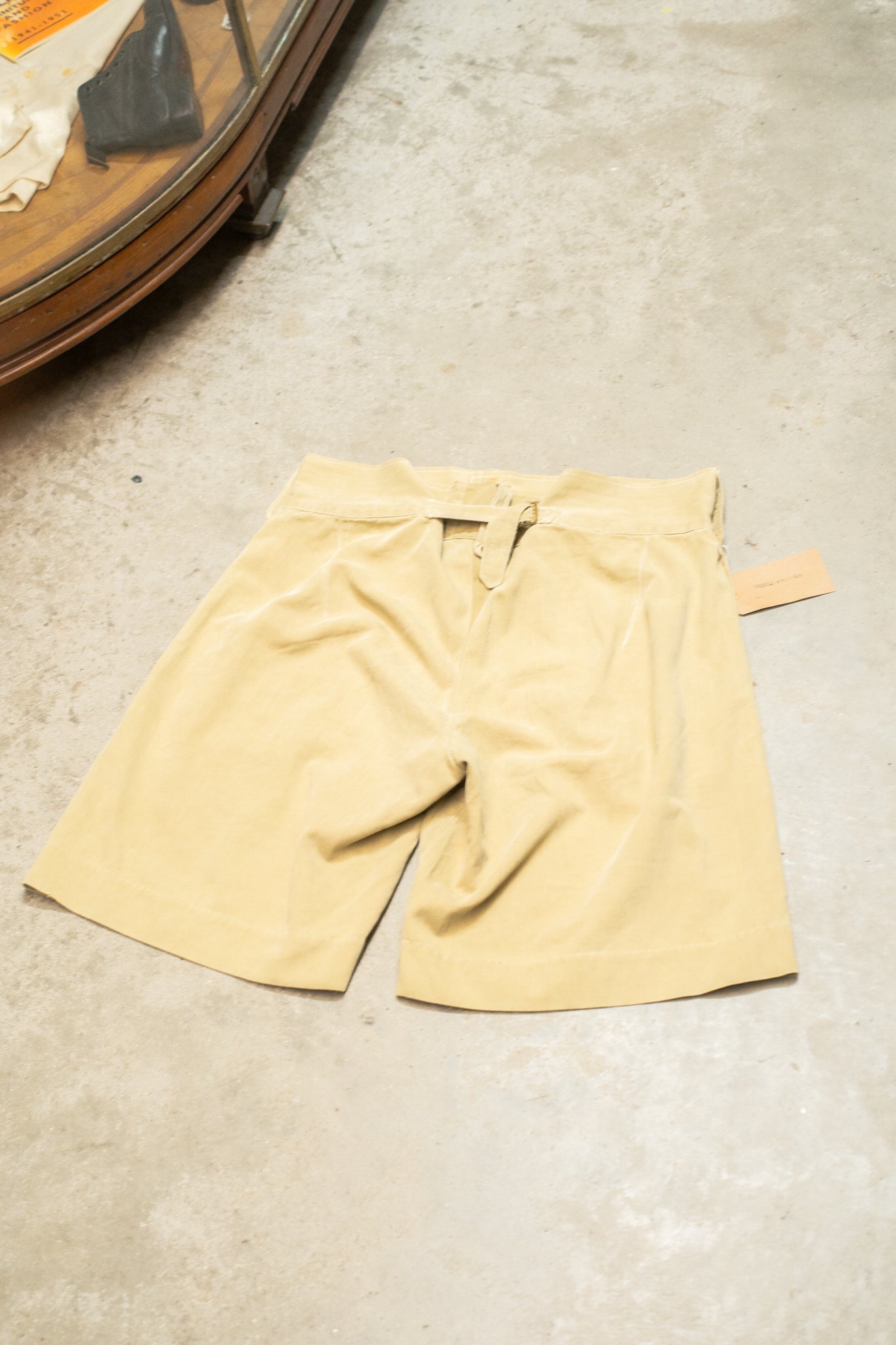 British WW2 1940s Belt Back Khaki Drill Shorts