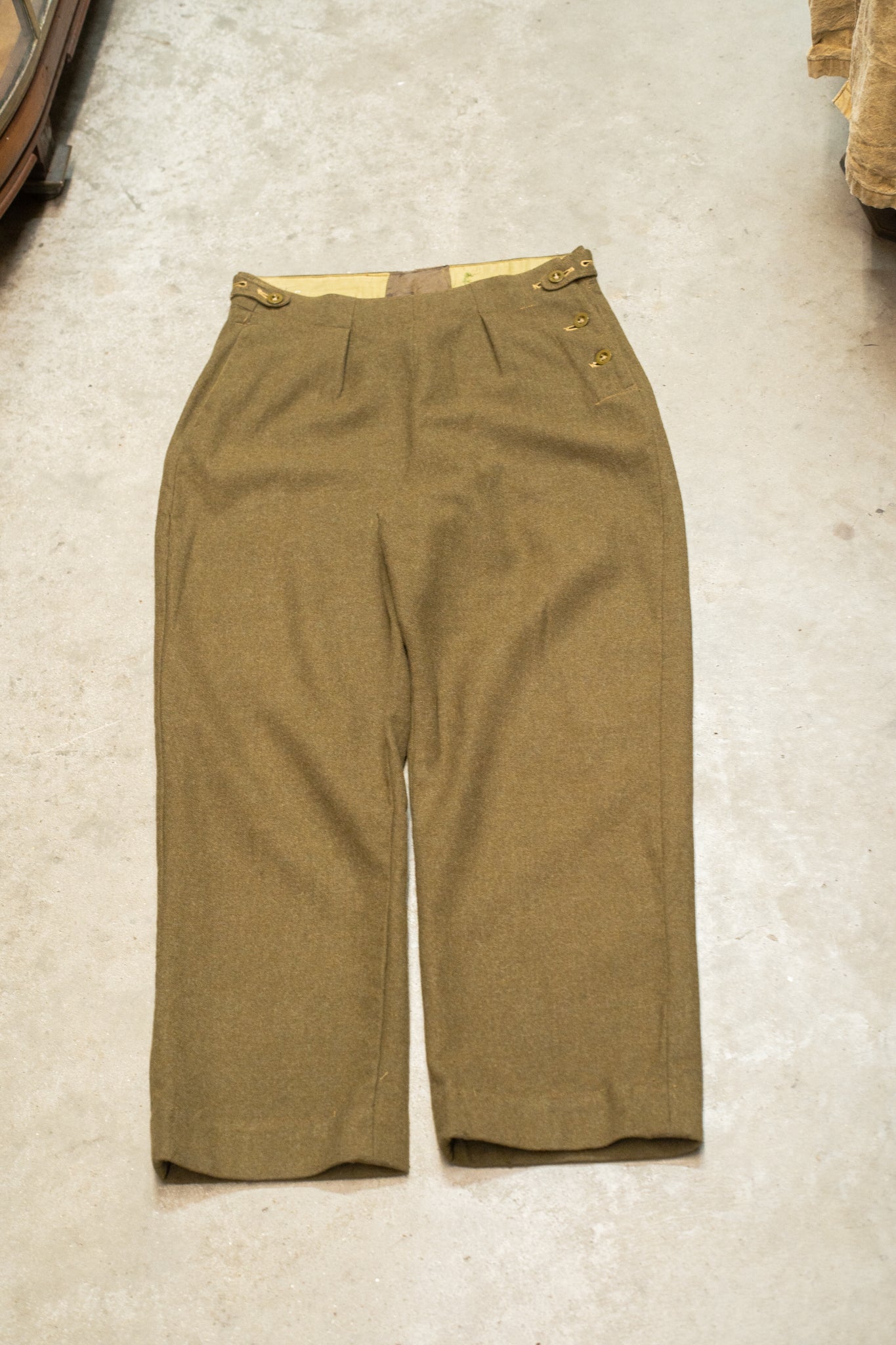 Dated 19 British Army Serge Wool Trousers