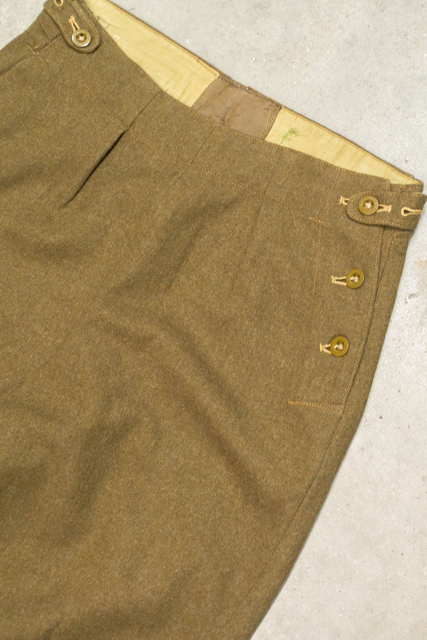 Dated 19 British Army Serge Wool Trousers