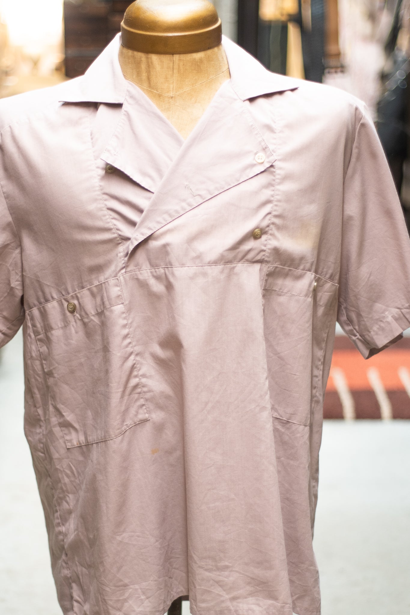 Euro 1960s 1970s Button Lapel Leisure Shirt