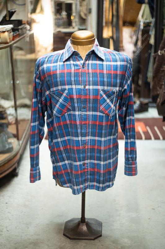 1980s Flannel Shirt With Dagger collar